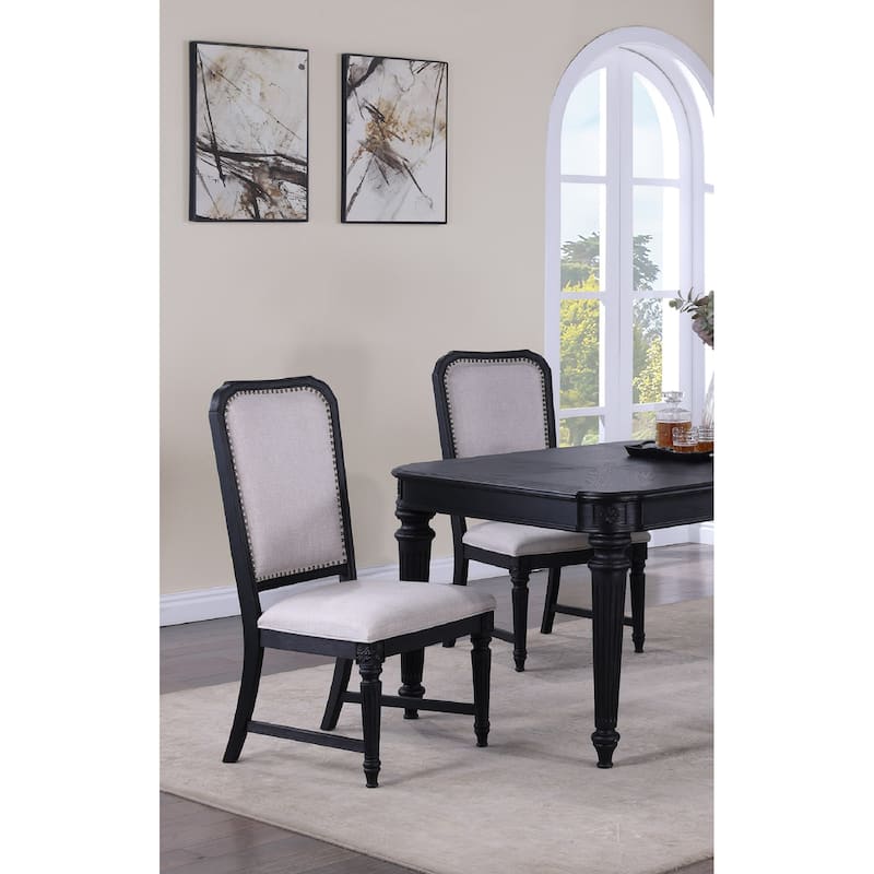 Traditional 1pc Dining Table Dark Brown Finish 18" Extension Leaf Beautiful Carved Legs Formal Dining Room Furniture