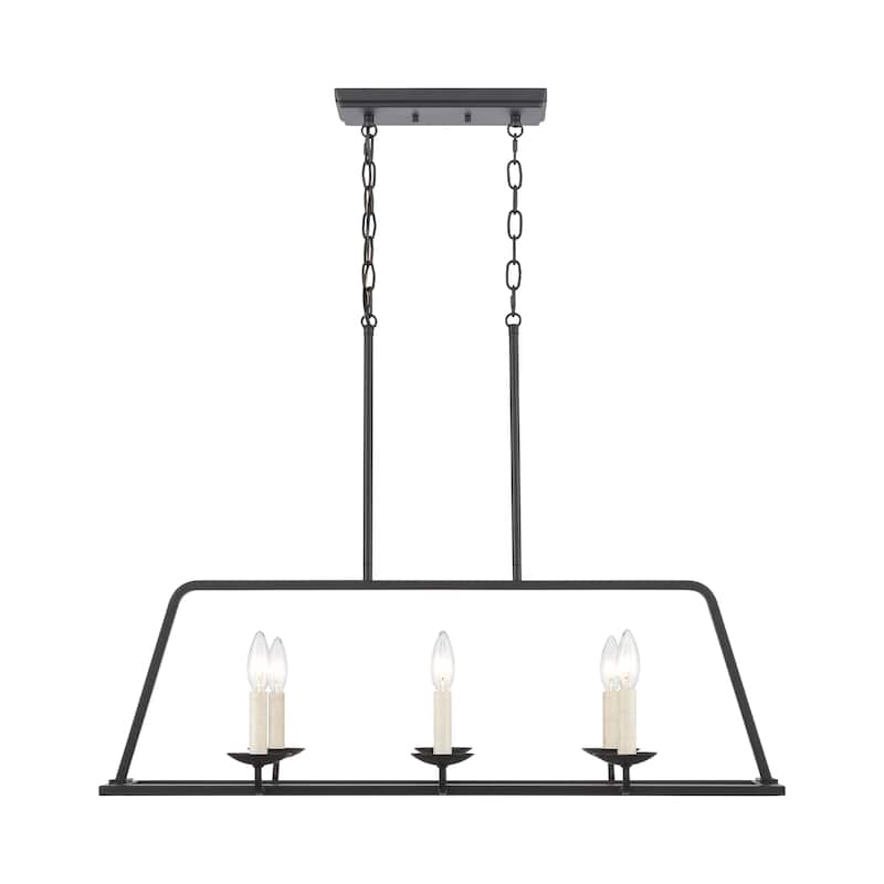 Elk Home Ellisville Matte Black Finish 6 Light Chandelier