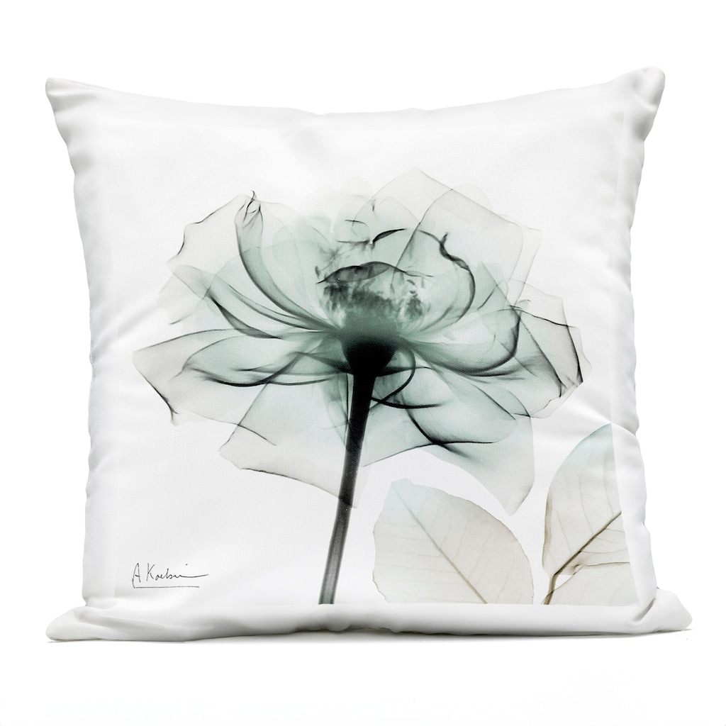 Stupell Muted Emerald Rose Printed Outdoor Throw Pillow Design by Albert Koetsier