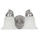 preview thumbnail 7 of 5, 2-light 12-inch Vanity Fixture w/ White Faux Alabaster Glass Matte Nickel