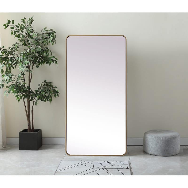 Indigo Home Soft Corner Metal Rectangle Full Length Mirror 30x60 Inch