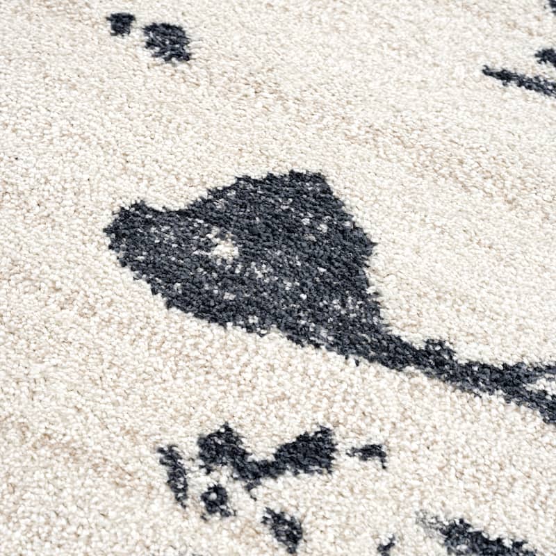 Abani Rugs Nuevo NUE130A Cream and Black Ink Splatter Area Rug