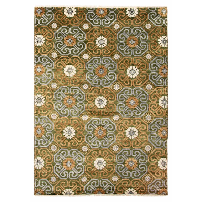 ECARPETGALLERY Hand-knotted Mystique Dark Green Wool Rug - 5'0 x 7'1 - Dark Green - 5'0 x 7'1
