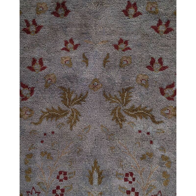 Overton Hand Knotted Wool Vintage Inspired Modern Contemporary Overdyed Gray Area Rug - 9' 2" x 12' 5"