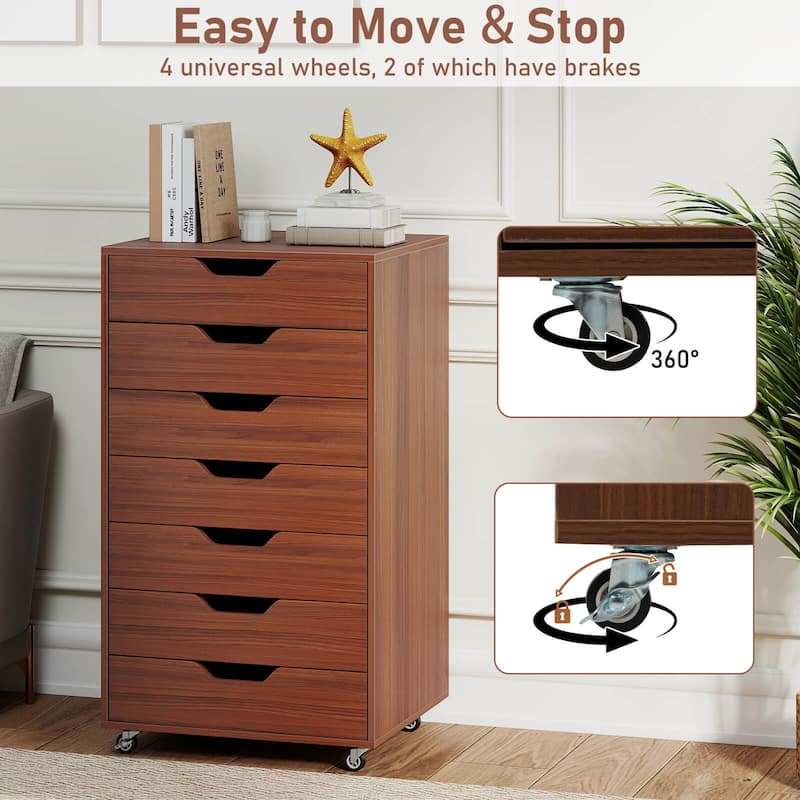 Costway 7-Drawer Chest Mobile File Cabinet Vertical Filing Organizer - See Details