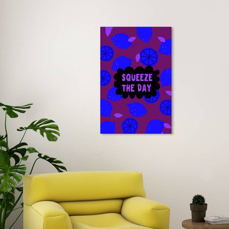 Wynwood Studio Canvas Typography and Quotes Squeeze it Green and Lime Modern & Contemporary Wall Art Canvas Print - 30 x 20