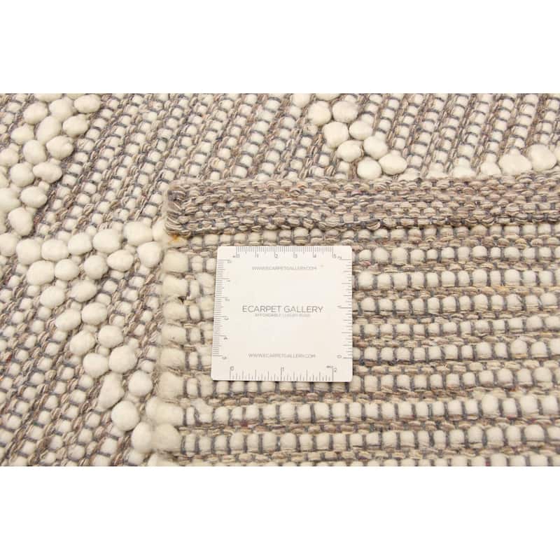 ECARPETGALLERY Braid weave Sienna Cream Wool Rug - 5'1 x 7'11