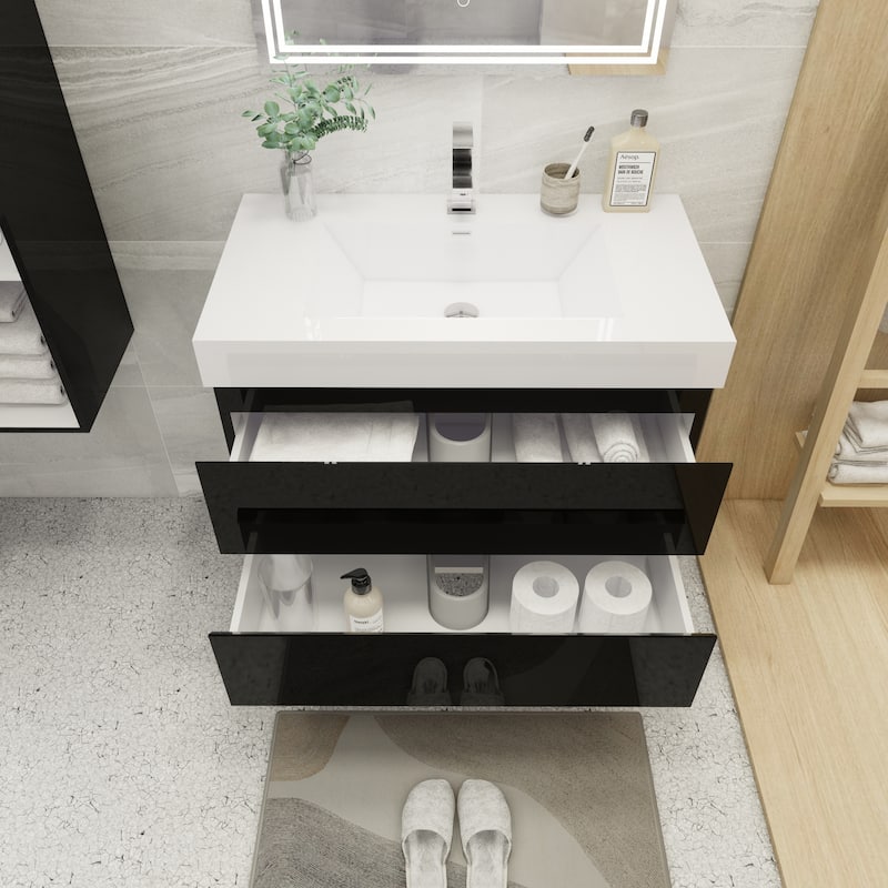 Baillie 36'' Wall-Mounted Vanity with Reinforced Acrylic Sink