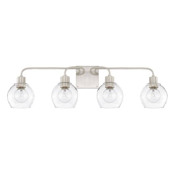 slide 1 of 4, Tanner 4-light Bath Vanity Light Fixture Brushed Nickel