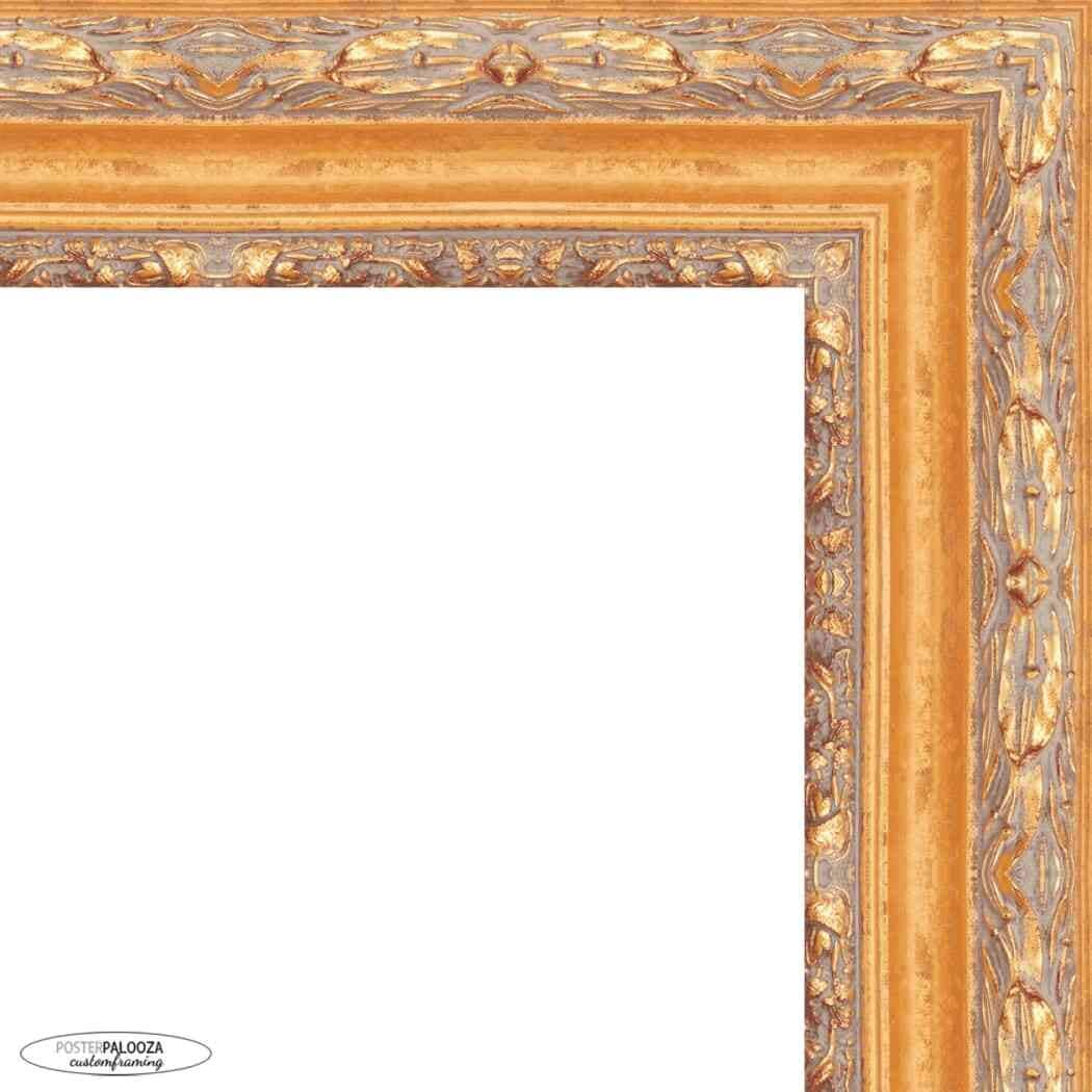 10x20 Ornate Gold Complete Wood Picture Frame with UV Acrylic, Foam Board Backing, & Hardware