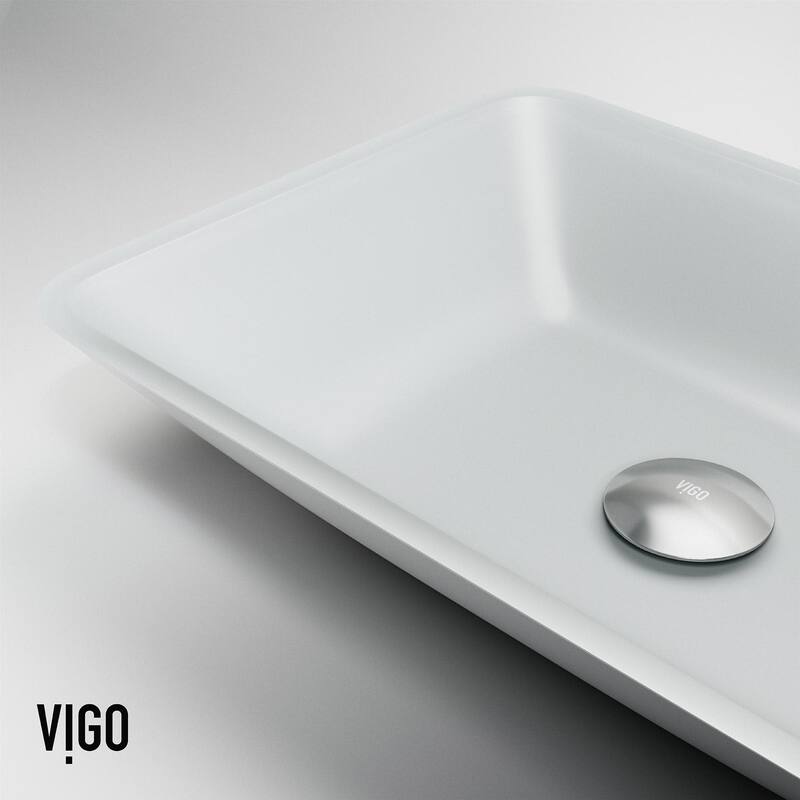 Vigo VGT2068 Sottile 18" Rectangular Glass Vessel Bathroom Sink with