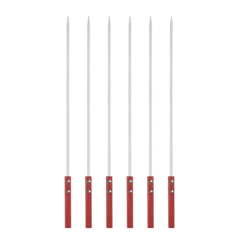6pcs Kebob Skewers 50cmx7mmx2mm Flat Sticks with Wood Handle
