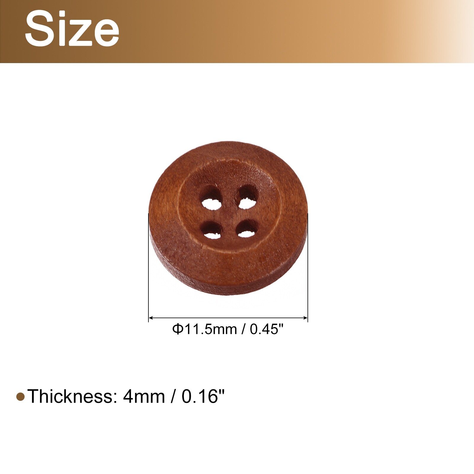 Wooden Buttons, Round Wood Sewing Button Craft for Sewing DIY Craft Clothing
