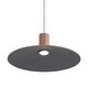 preview thumbnail 4 of 2, Golden Lighting Faroe 20in Integrated LED Pendant in Coffee/Black Felt - Brown