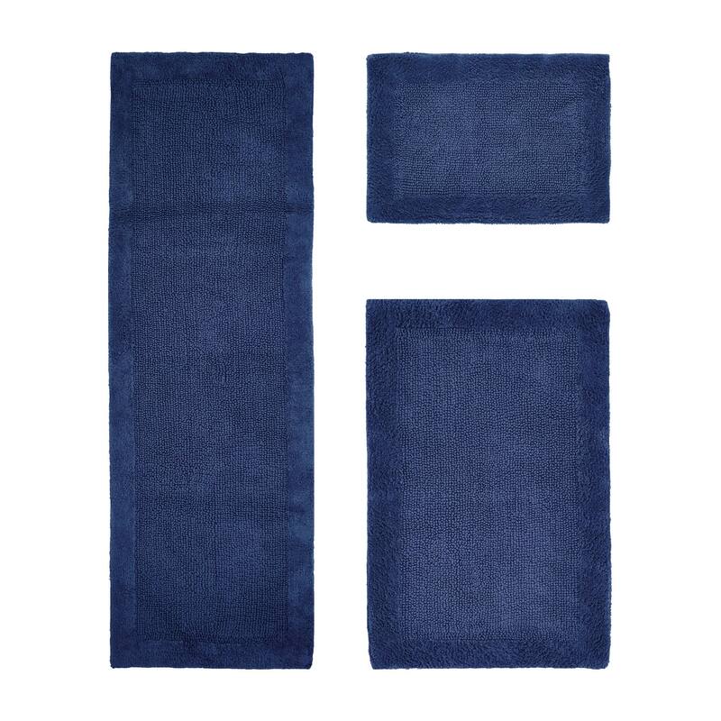 Better Trends Bath Rugs Set 100% Cotton Tufted Soft Water Absorbent Bathroom Rug for Shower, Sink Bath Mats Edge Collection