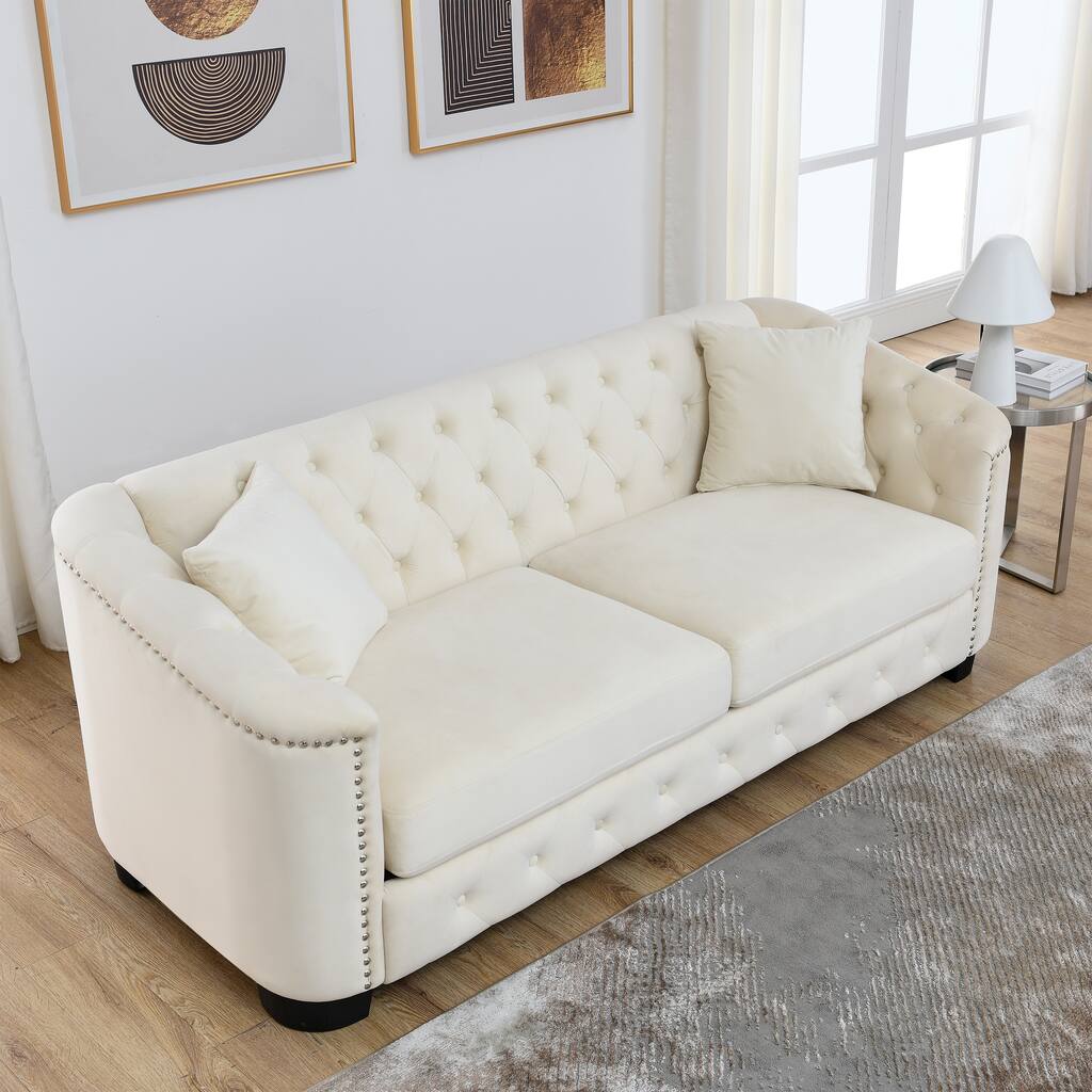 European Design Chesterfield Velvet Sofa