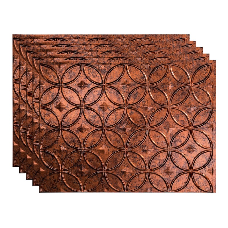 FASÄDE Rings Decorative Vinyl Backsplash Panel - 5 Pack - Moonstone Copper