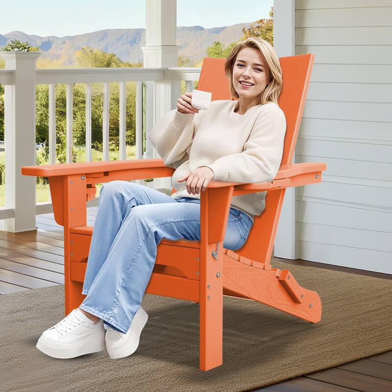 Foldable HDPE Modern Chair with Dual Cup Holders