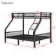 preview thumbnail 5 of 30, Metal Bunk Bed with Ladder and Metal Slats Support, Storage Underneath, Heavy Bunk Beds, Black Bed Frame, No Box Spring Needed