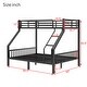 preview thumbnail 10 of 8, Twin XL Over Queen Metal Bunk Bed with Ladder and Slats Support for Adults Teens, Black, (Old SKU W2580S00003)