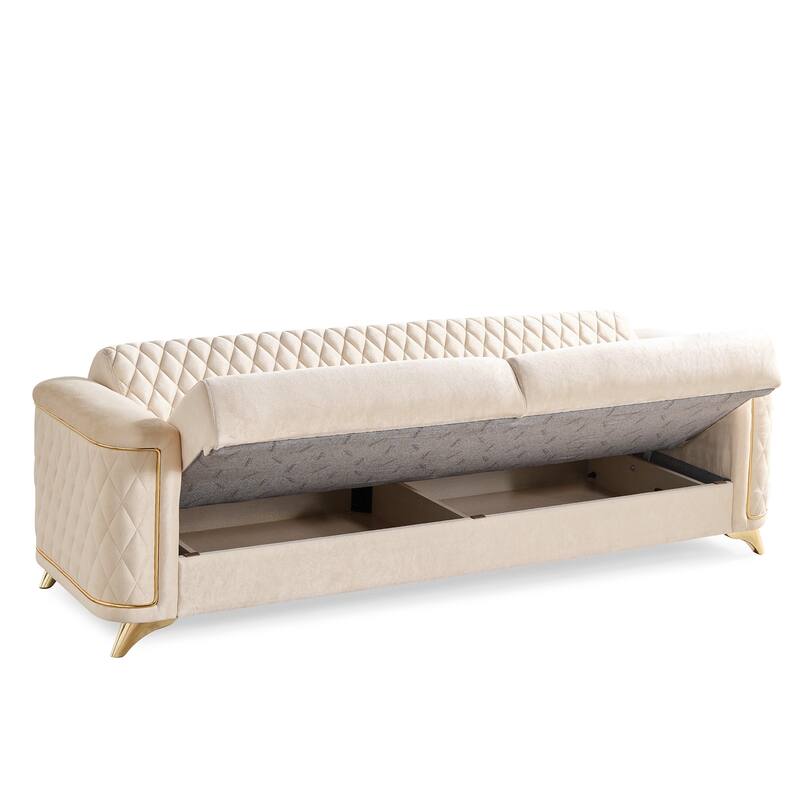 Luna Contemporary Style 2PC/3PC Livingroom Set Made with Wood & Velvet Fabric