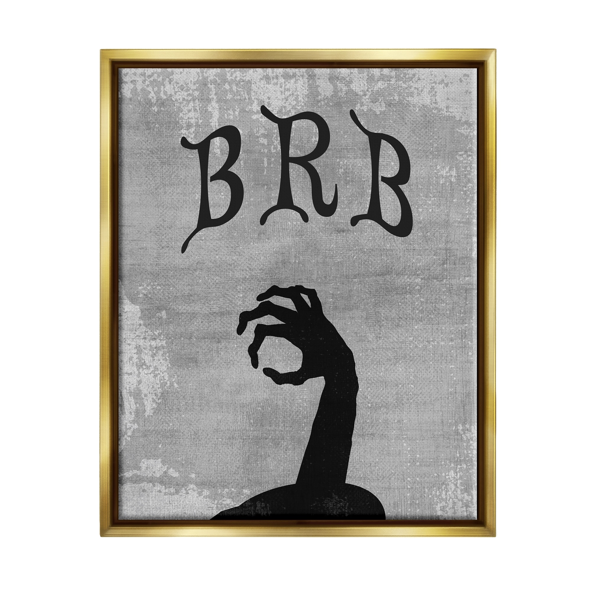 Stupell BRB Zombie Graveyard Framed Floater Canvas Wall Art Design by Lil' Rue