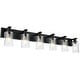 preview thumbnail 25 of 27, Modern Vanity Light with Seeded Glass Shade 6-lights - Black