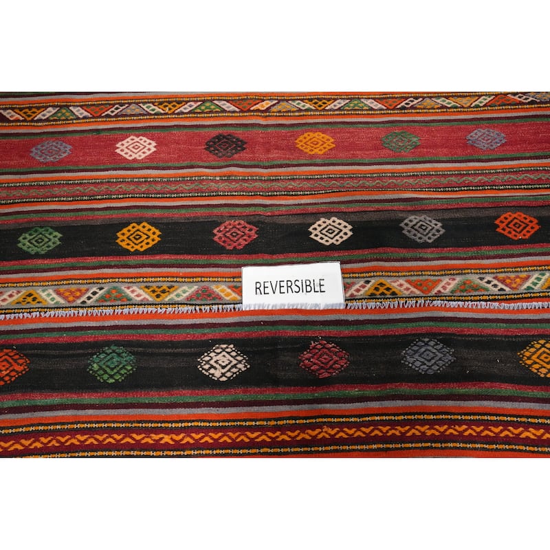 Hand Woven Oriental 100% Wool Carpet Southwestern Tribal Multi-Colored Kilim Area Rug - 10' 0'' X 5' 10''