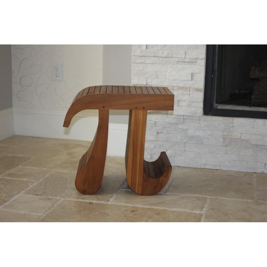 Patented Pi-Shaped Teak Bench