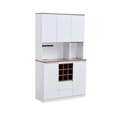 Rustic Farmhouse Coffee & Wine Bar Cabinet – 68.9'' Multi-Functional Storage Unit with Industrial Charm.