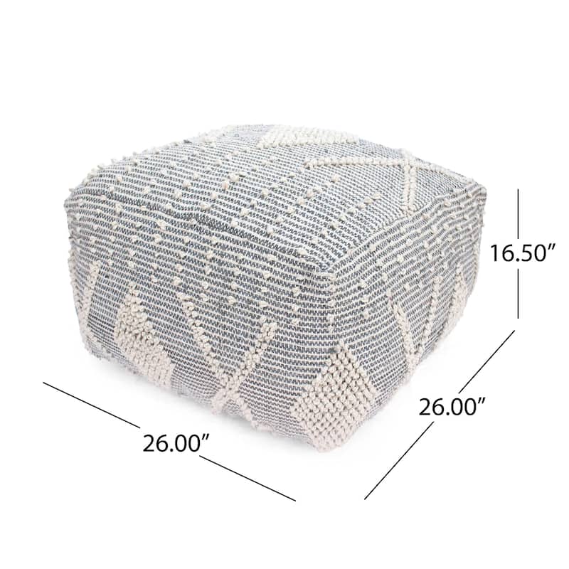 Diamond Large Handcrafted Faux Yarn Pouf