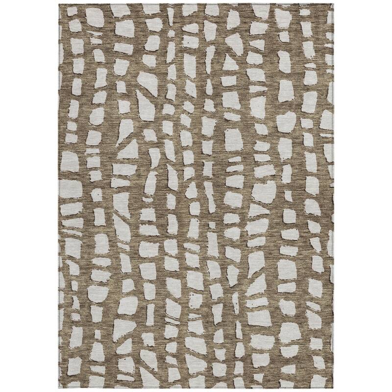 HomeRoots Abstract Transitional Rectangle Outdoor Rug