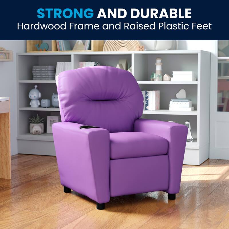 Contemporary Kids Recliner with Cup Holder
