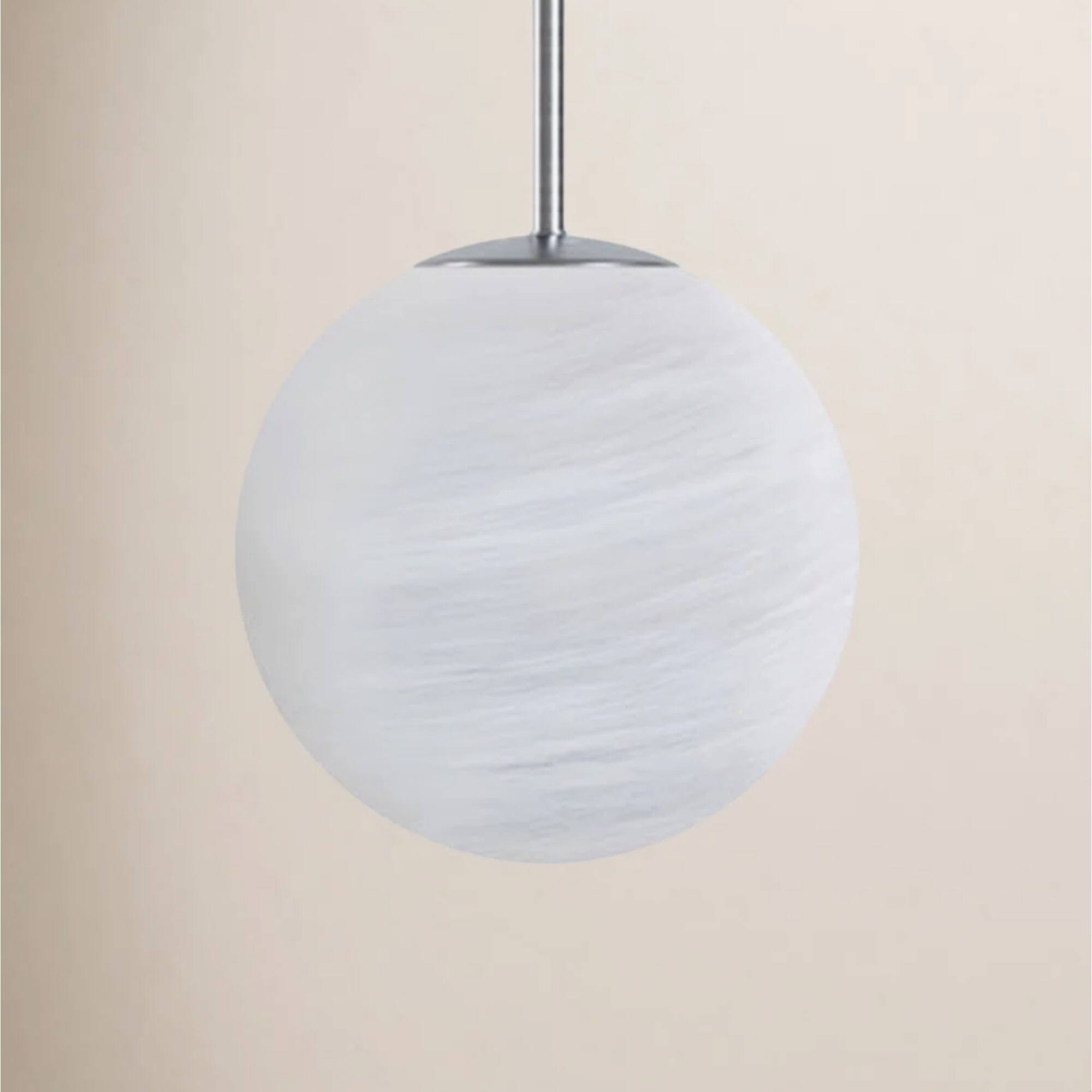 Not Inclusive 1-Light Single Moon Globe Pendant with Clouded Glass, E26, Bulbs Not ...