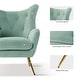 preview thumbnail 106 of 107, Eusebio Tufted Velvet Accent Chair with Wingback, Arms, and Metal Gold Legs for Living Room or Bedroom by HULALA HOME