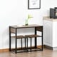 preview thumbnail 3 of 8, HOMCOM Industrial 3-Piece Dining Table and 2 Chair Set for Small Space in the Dining Room or Kitchen - 35.5" L x 18.5" W x 30" H