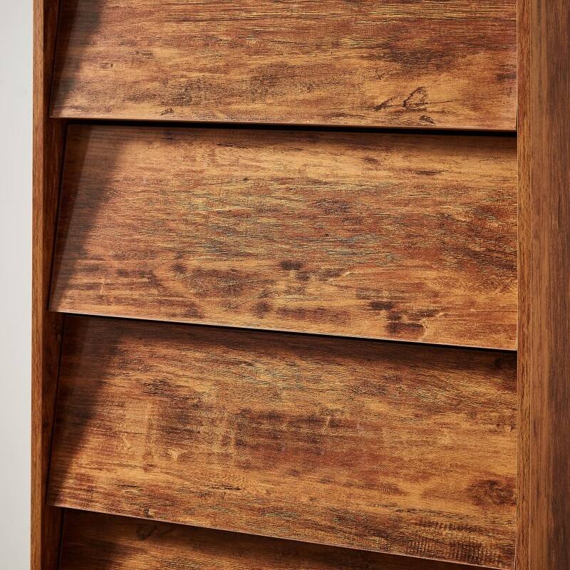Vintage-style and Bevel Design Double Dresser with 4 Drawer