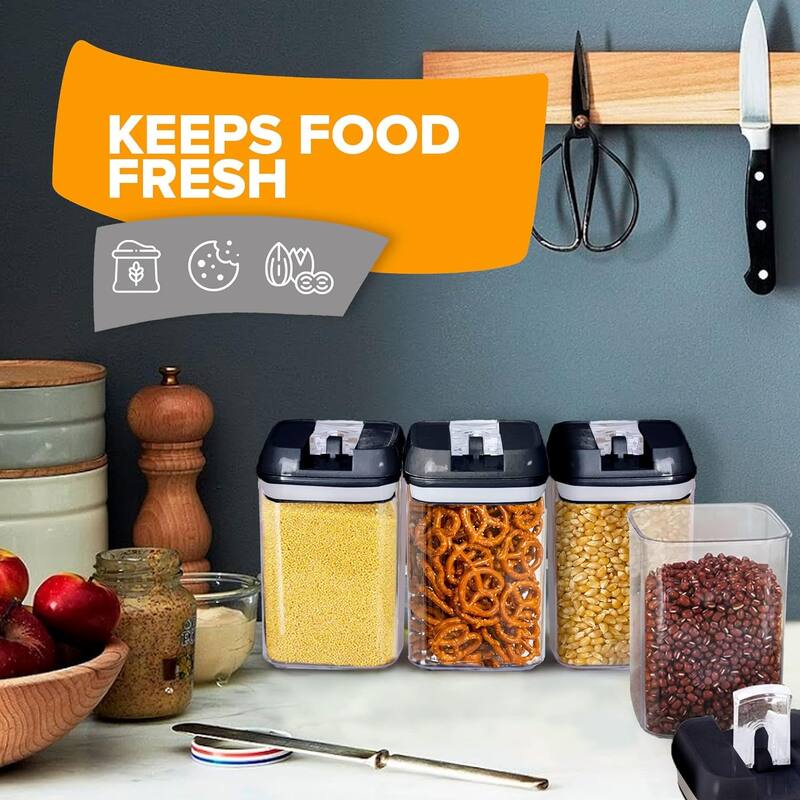 Cheer Collection Set of 8 Uniform Size Airtight Food Storage Containers