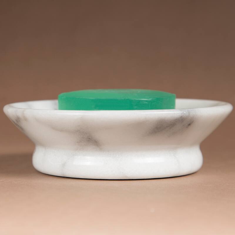 Creative Home Spa Collection White Marble Soap Dish, Soap Tray, Soap Holder