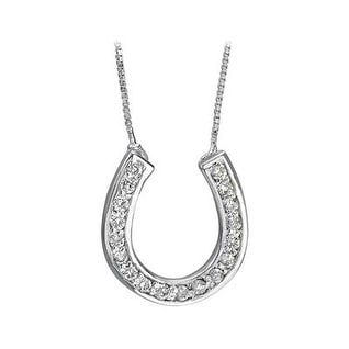 Marquee 14k White Gold Diamond HorseShoe Pendant