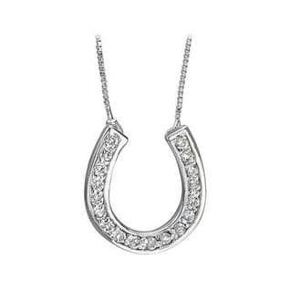 Marquee 14k White Gold Diamond HorseShoe Pendant