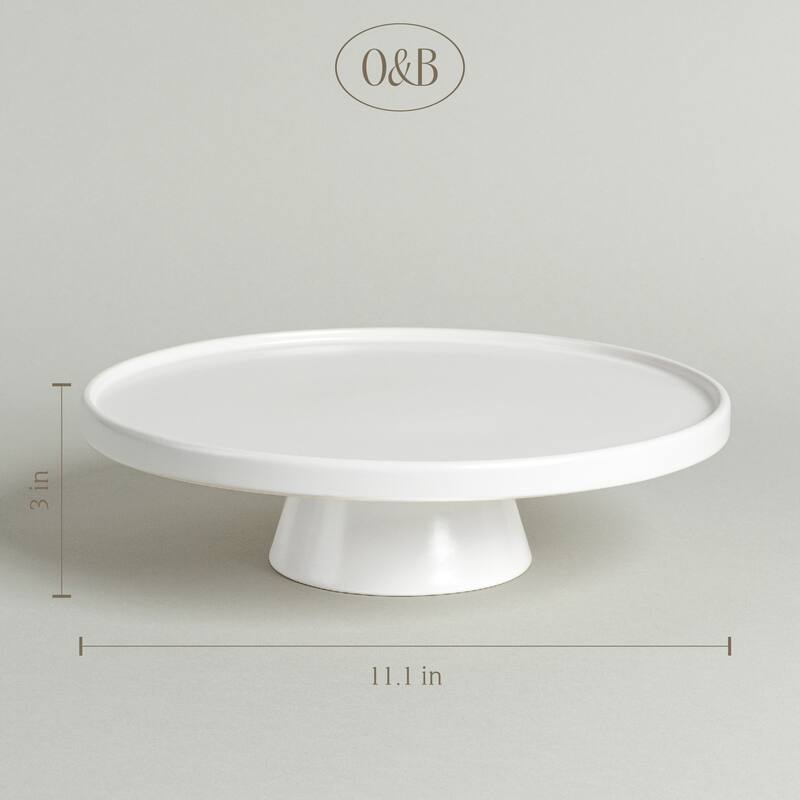 over&back Semi-Matte Stoneware Round Cake Stand