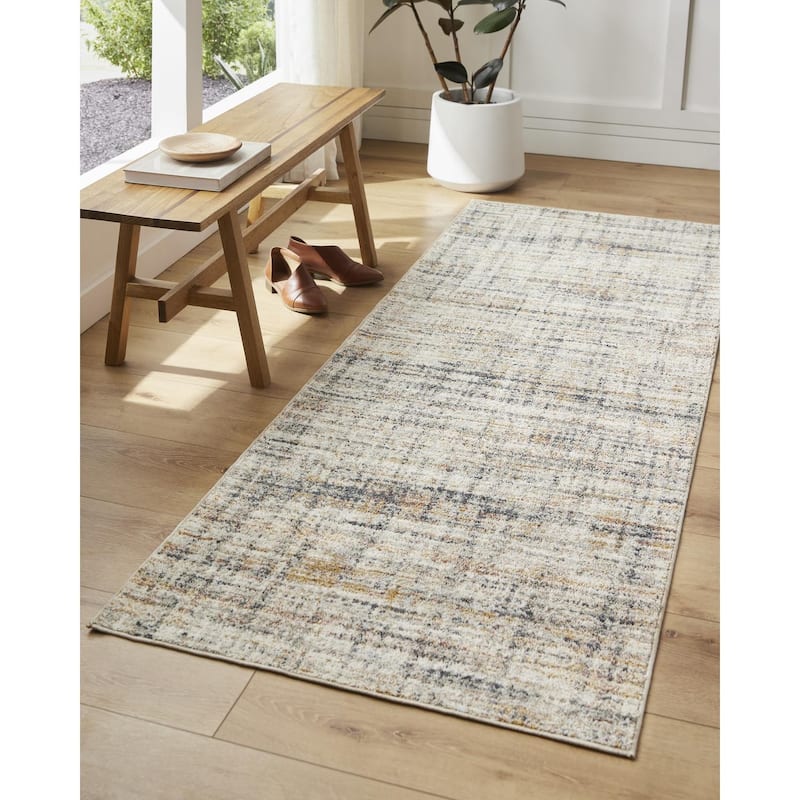 Livabliss Casual Beckham Abstract Area Rug - 2' x 2'11" - Taupe