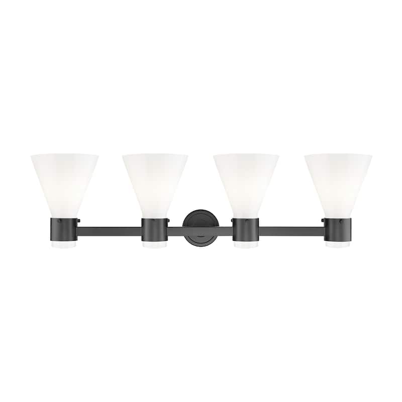Innovations Lighting Downtown Urban - Lawton Cone - 4 Light 34" Wall-Mounted Bath Vanity Light