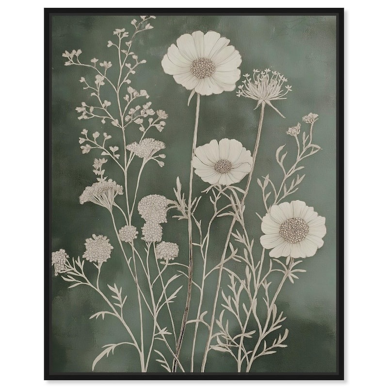 Airy Green Garden Canvas by Art Remedy - 24" x 30" - Black