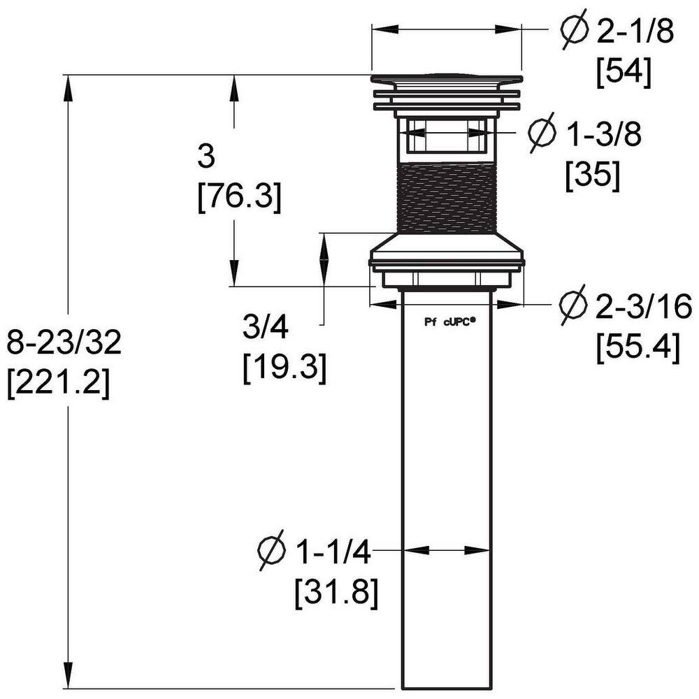 Pfister Genuine Replacement Part Push and Seal All Metal Drain