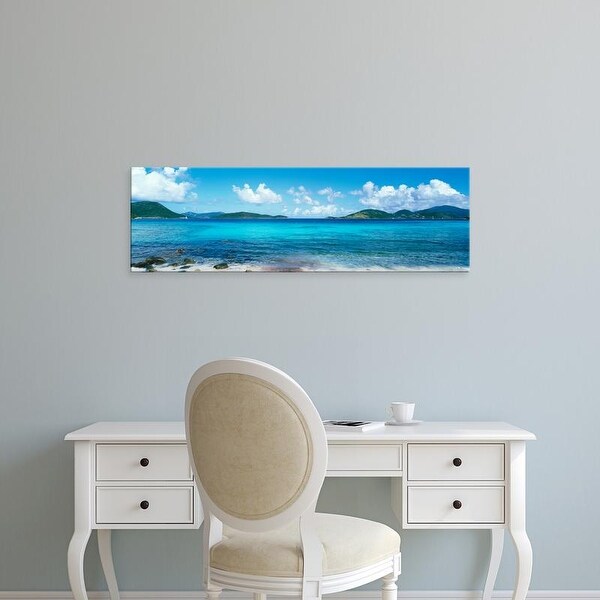 Easy Art Prints Panoramic Image 'British Virgin Islands, St. John, Sir Francis Drake Channel, seand island' Canvas Art