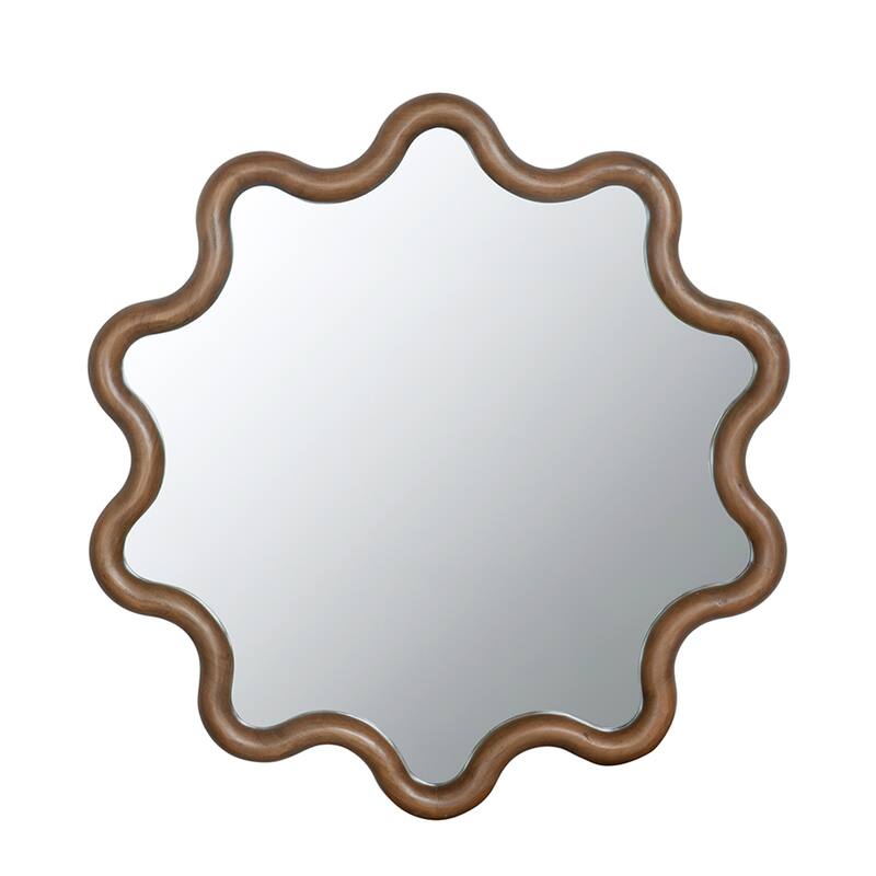 Wooden Accent Mirror with Unique Frame