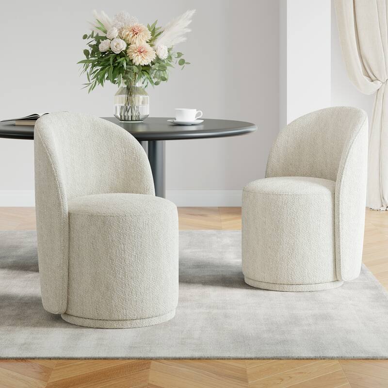 UIXE 2 Set Modern Upholstered Swivel Armless Side Dining Chairs