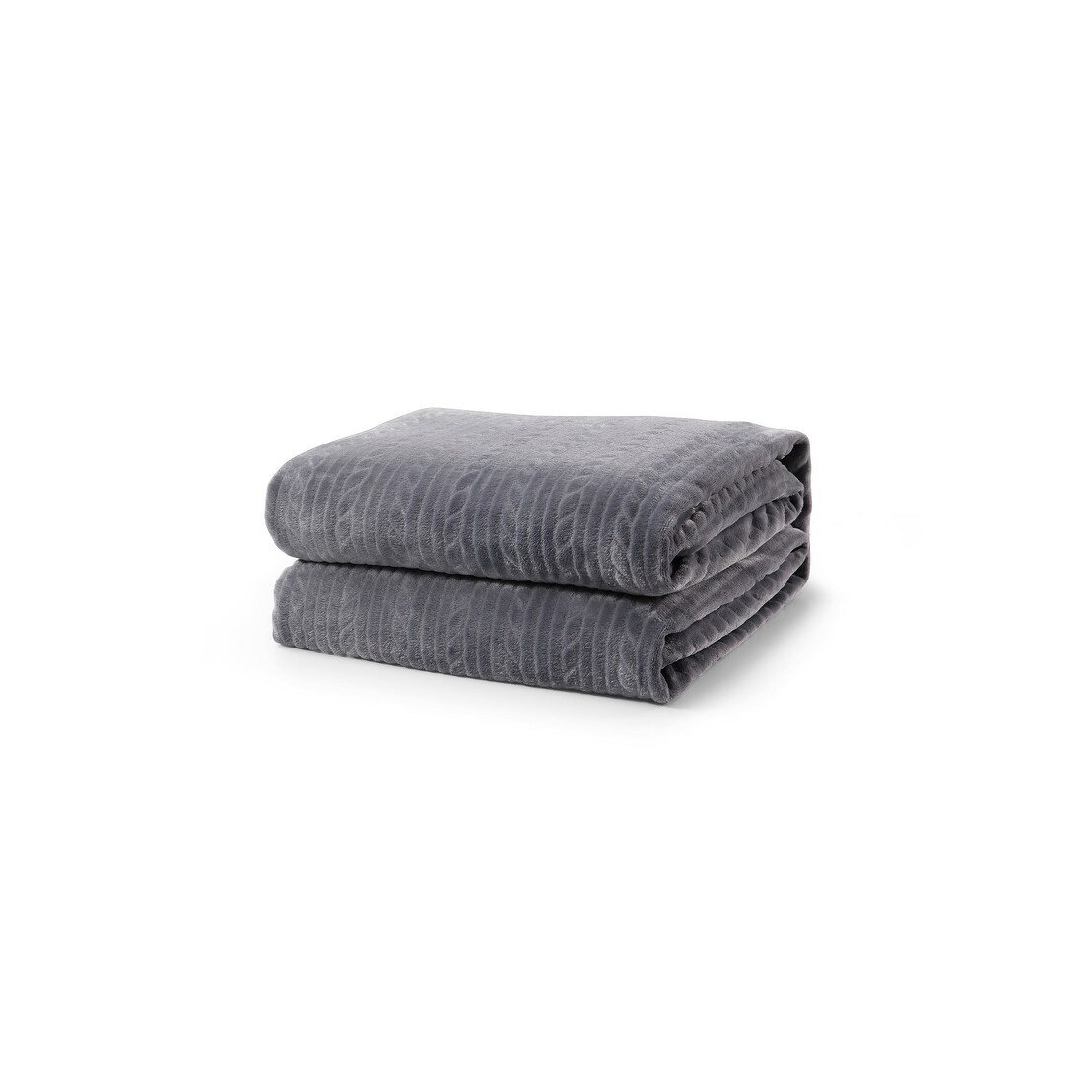 L'baiet Embossed Luxury Twin Blanket 60""x80"" 100% Polyester - Grey -  3687-FQ GREY
